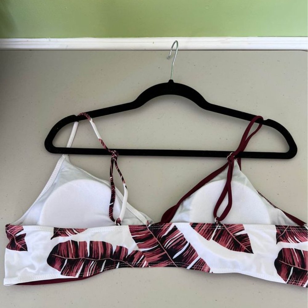 📦(SOLD)NEW CUTE MAROON & WHITE 2 PIECE BIKINI WOMAN'S XXL SWIMSUIT/BATHING SUIT - Picture 5 of 7